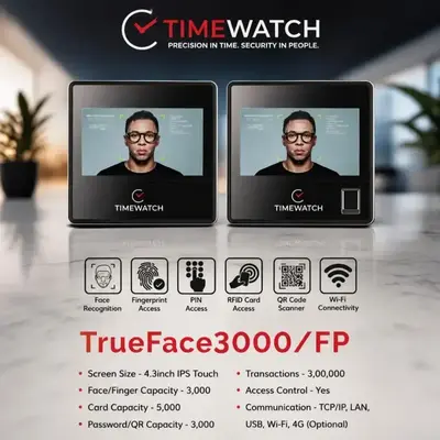 Timewatch TRUEFACE3000/FP Face & Fingerprint Biometric