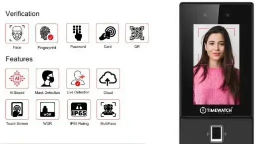 Timewatch TRUEFACE6000/FP Face & Fingerprint Biometric