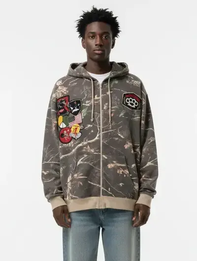 Reason Oversized Camouflage Zipper Hoodie | Men