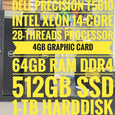 Buy Dell precision T5810 Intel Xeon 14-Core Processor 64-Gb RAM