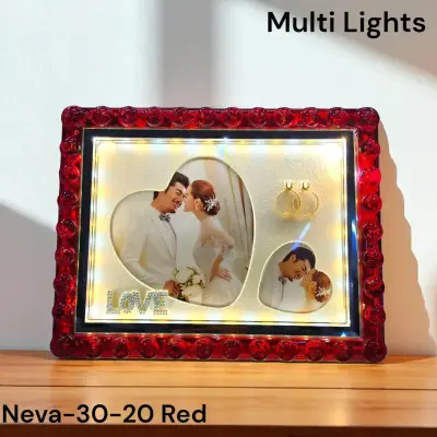 RESIN RECTANGLE NEVA LED FRAME RED 5X7 | Creative Products