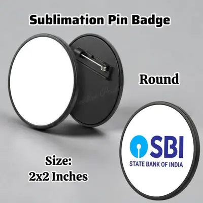 SUBLIMATION PIN BADGE ROUND- 2x2 INCHES | Creative Products