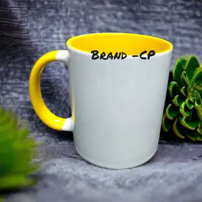 YELLOW INNER COLOUR 3 TONE MUG |best price|Creative Products