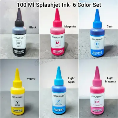 SPLASHJET 100 ML INK- 6 COLOR SET (C, M, Y, K, LC, LM)