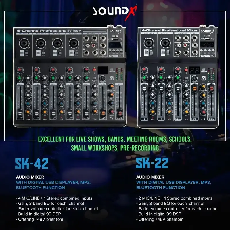 【sy】 Buy SoundX SK42 Audio Mixer at Best Price | RDX Music Store