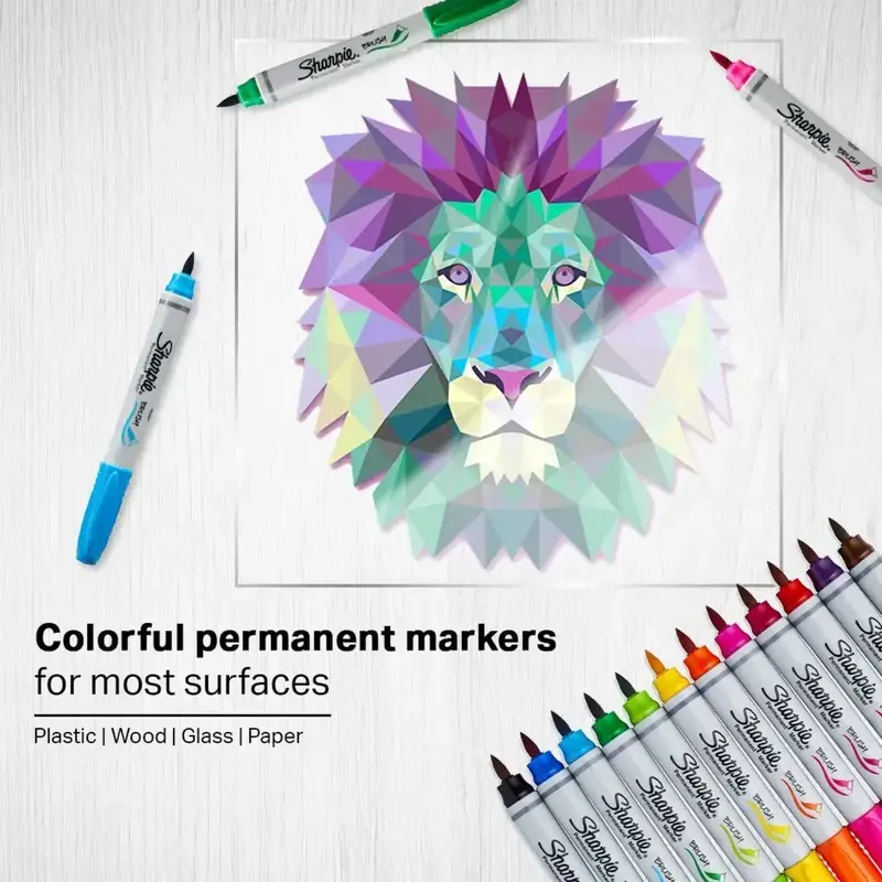 Buy SHARPIE Brush Tip Permanent Marker Assorted (Pack of 12