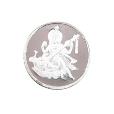 Buy Pure Silver 999 Saraswati Mata Coin online at best price SD JEWELLERS  by SilverKiH