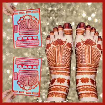 Image Bridal Henna Leg Stencil