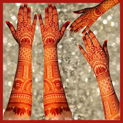 Image BACK Side Bridal Henna Stencil