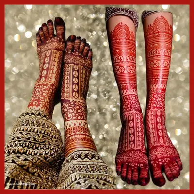Image Full Leg Bridal Henna Stencil