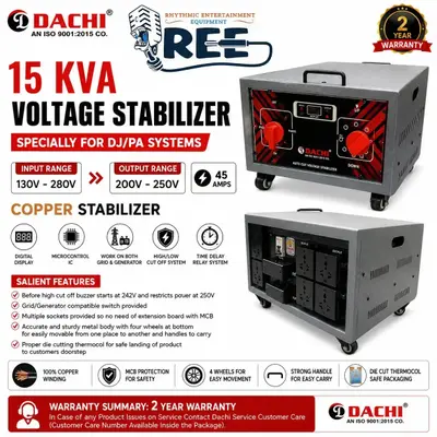 DACHI 15 KVA Voltage STABILIZER Specially for DJ/PA Systems