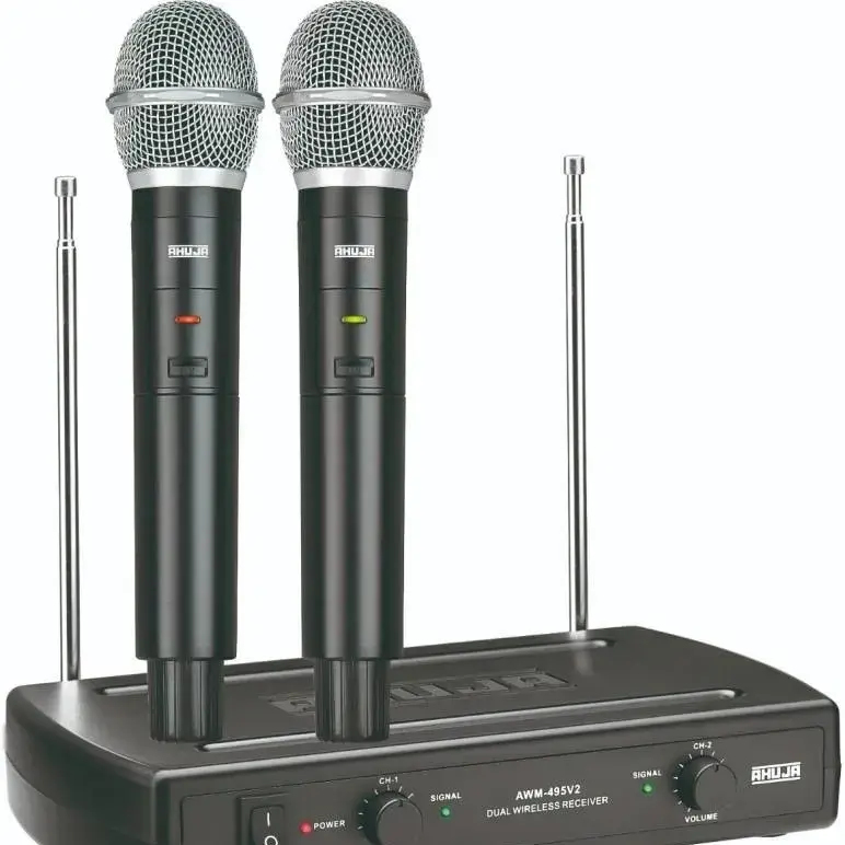 Ahuja AWM-495V2 Wireless Mic System Dual Handheld Set