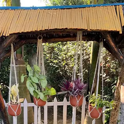 AUTUMN PLANTER MED WITH MACRAME HANGING SET OF 6 thumbnail 2
