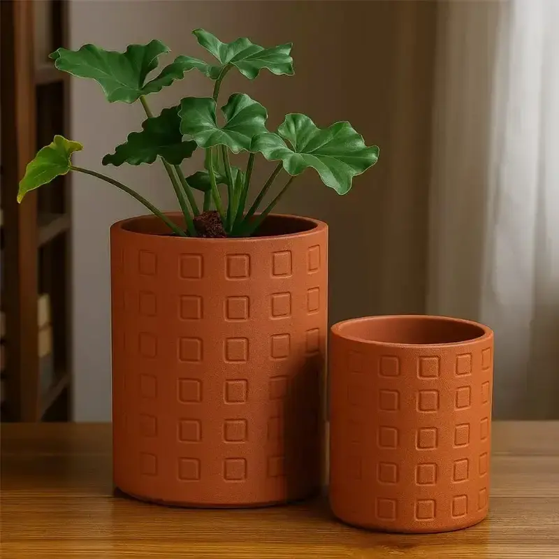 Unique Brick Cylinder Planter by The Handicraftian