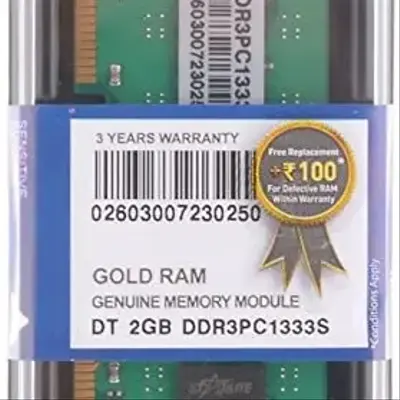 Buy STARLITE Gold 2GB DDR3 PC1333 RAM for Desktop (Black