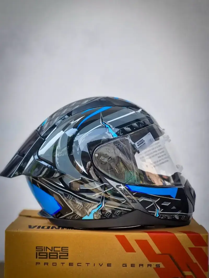 Vega Rapid Flash Drack Mandy Monkey Bolt Zap Sonic Breeze Grey Blue helmet  Small