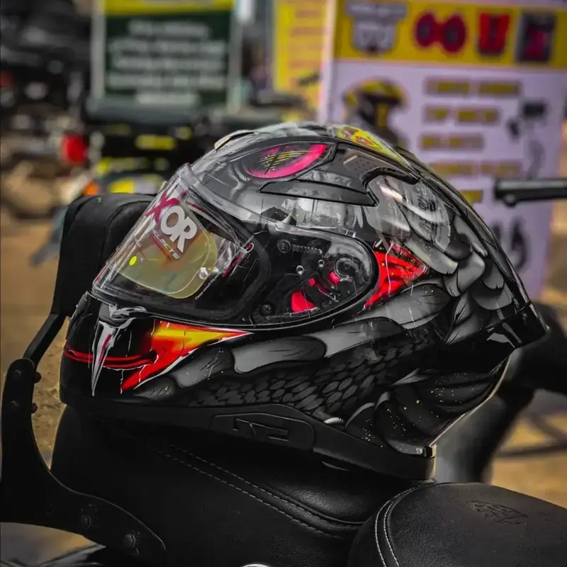 Buy AXOR APEX VENOMOUS GLOSSY GREY BLACK HELMET online at best