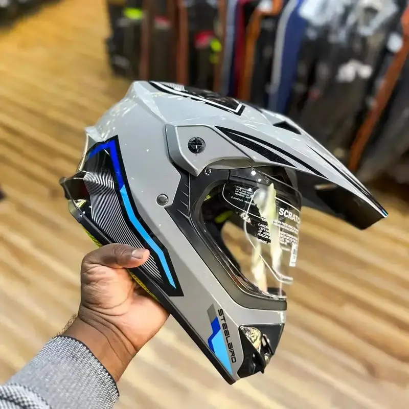 Steelbird Bang Blue Buy Steelbird Motocross Helmet Racer Airborne