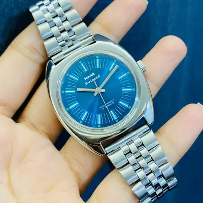 Buy Vintage Hmt Avinash Blue Dial Handwinding 17Jewel Wrist Watch
