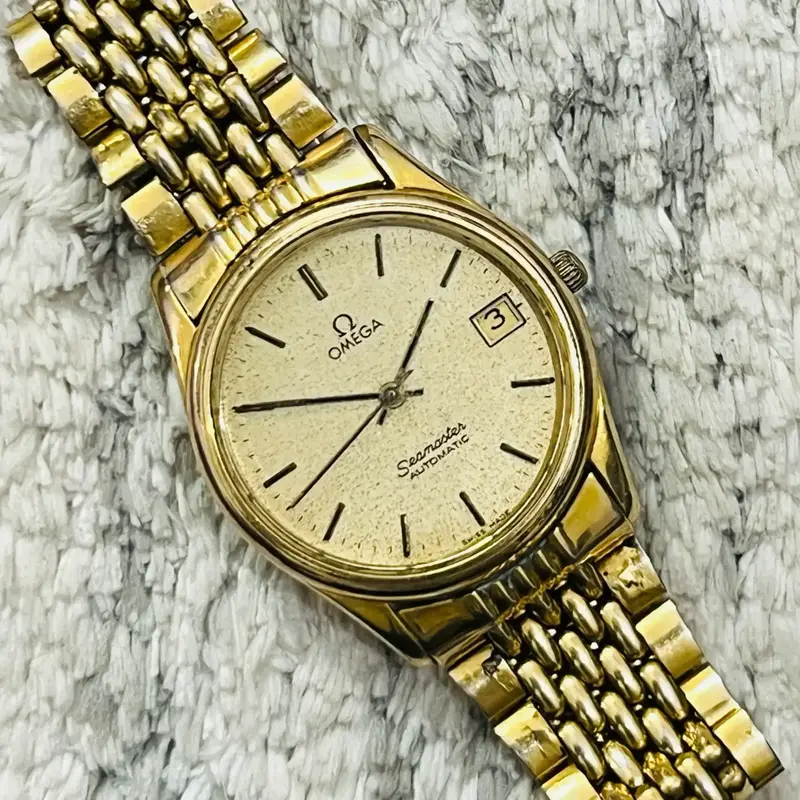 Seamaster Automatic Black And Gold Omega Watch Buy Vintage