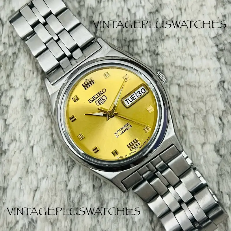 Buy Vintage Original Seiko Automatic Golden Dial 21Jewels - Main Image