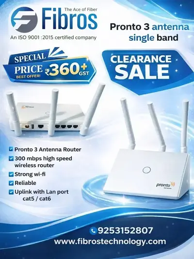 Pronto Single Band WiFi Router 3 Antenna