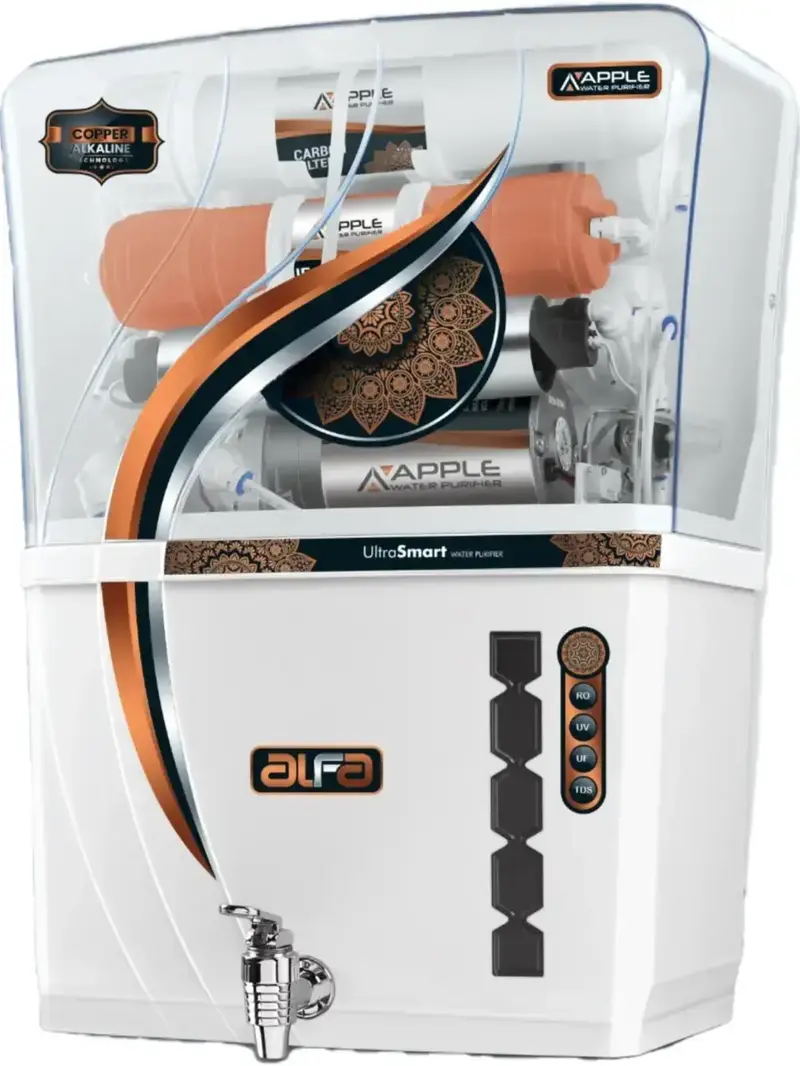 R.K. Aqua Fresh India Altis White RO+UV+UF+Alkaline/Zinc/Copper+TDS Adjuster Water Purifier, 15LPH