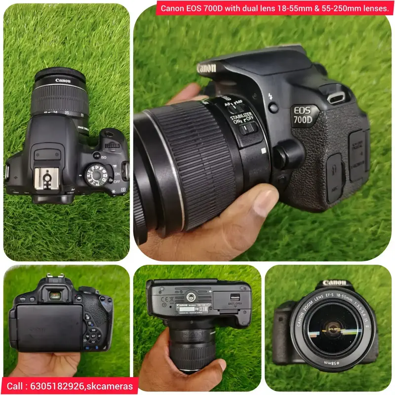 Buy Canon EOS 700D with dual lens 18-55mm & 55-250mm lenses 