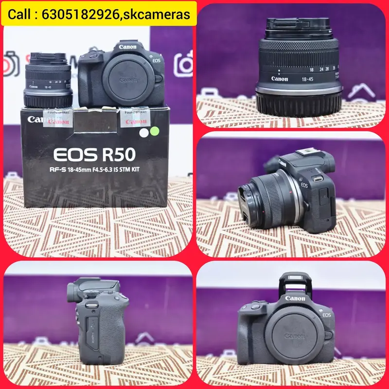 Buy Canon EOS R50 RF-S 18-45mm IS STM lens full kit
