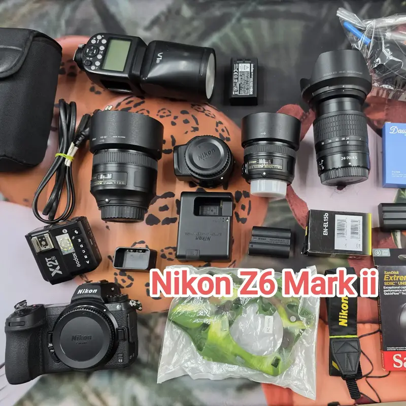 Title Nikon Z6 Mark ii, z 24-70mm lens, ftz adopter, Godox v1, f 50mm  lens, f 85mm lens full kit
