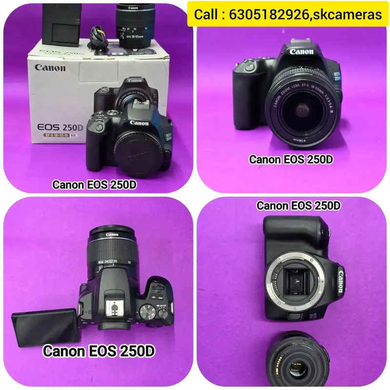 Canon EOS 250D with 18-55mm lens Flip screen Mic Input Perfect for 