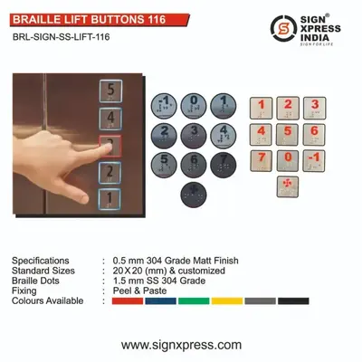 Buy Braille Lift Buttons 116 Set of 10 Buttons online at best price ...