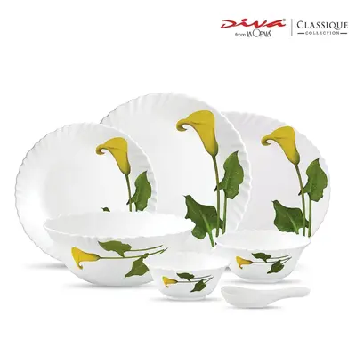 Buy LaOpala Opalware Dinner Set Amber Lily Dinner Set (Pack of 33