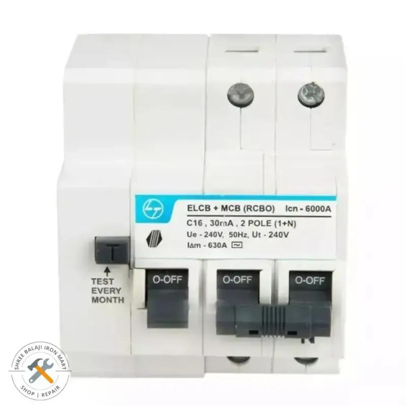 L&T Tripper RCBO (ELCB+MCB) Double Pole 16 Amp 30mA C Curve
