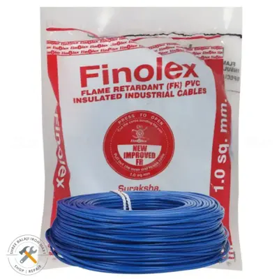 Finolex Wire 1 Sq MM FR PVC Insulated Blue 180 Meters (Project Packing)