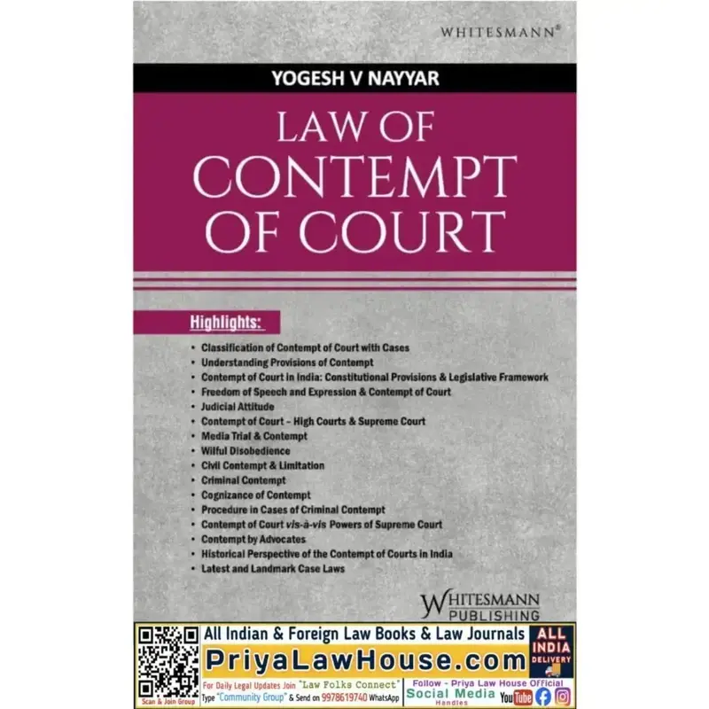 Buy Law of Contempt of Court (Yogesh V Nayyar) 2025 Edn