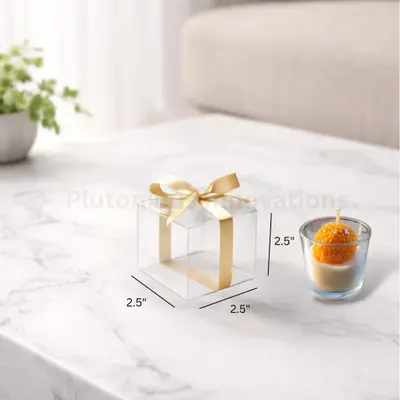 PVC Candle Box 2.5×2.5×2.5 inch – Transparent Packaging