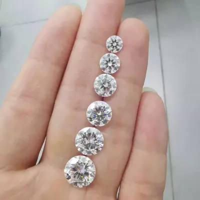 Diamant Moissanite Ronde 8 Mm / 2 Carats - Neuf Avec Certificat GRA, Qualité Exceptionnelle