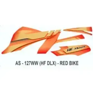 Graphics Sticker Set for Hero HF Deluxe | Red Vehicle