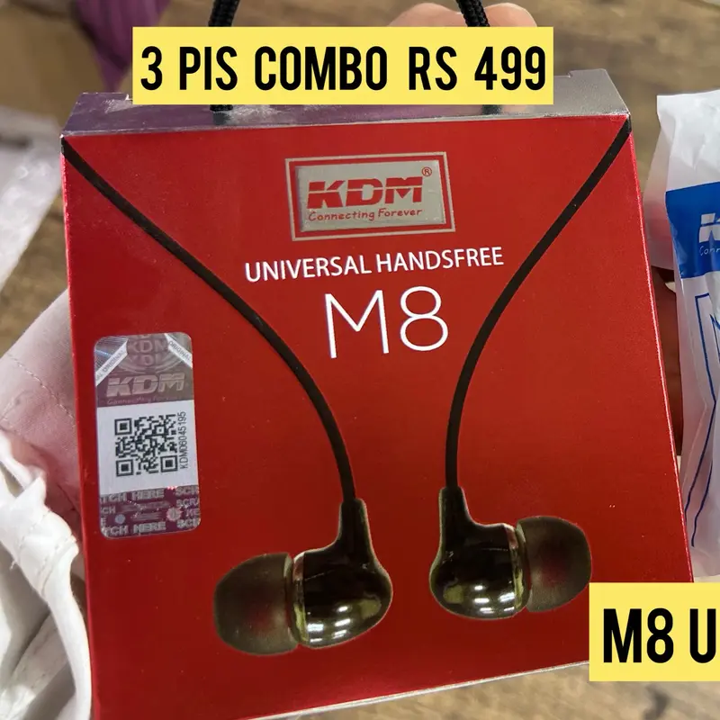 pis combo M8 Earphones With Mic In Ear Wired With Mic Headphones/Earphones