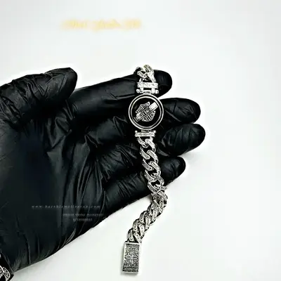 Bracelet Harley-Davidson En Acier Inoxydable - Longueur 21cm, Fermoir Glissière, Neuf Sans Emballage