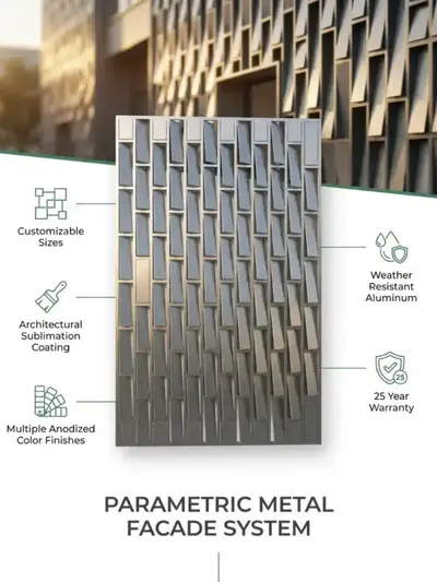 3D Slit Metal Facade | Modern Textured Cladding