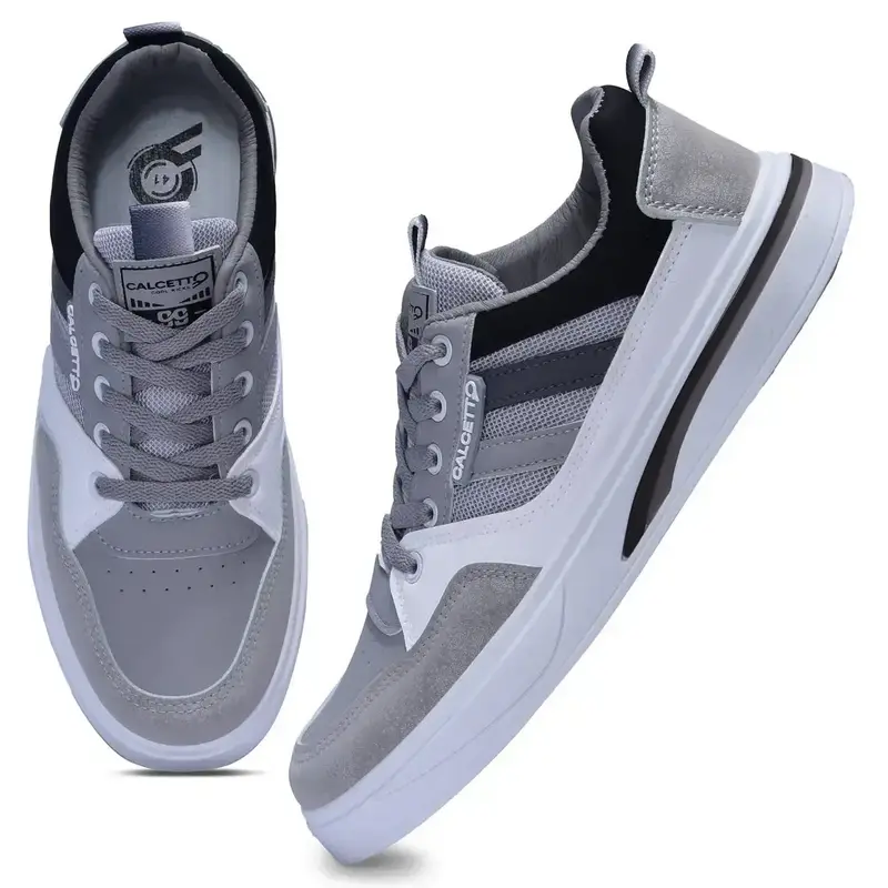 Buy Calcetto CLT-2024 Grey Black Sneaker For Men online at best