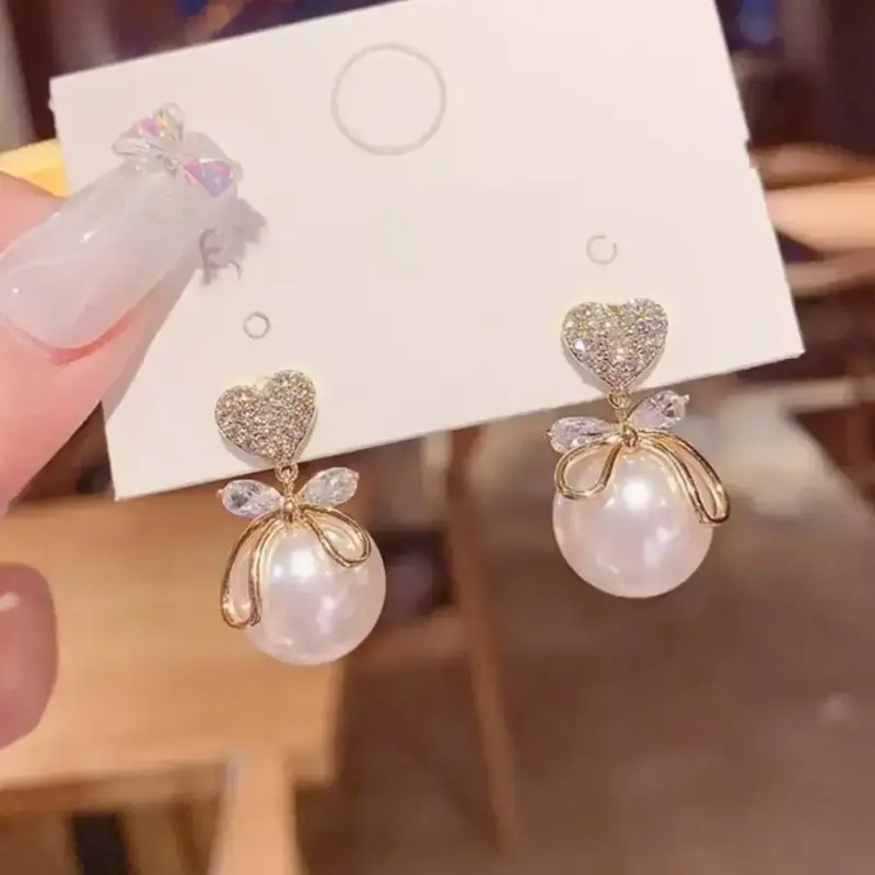 Buy Korean Pearl Tie Earrings online at best price | DITYA JEWELS