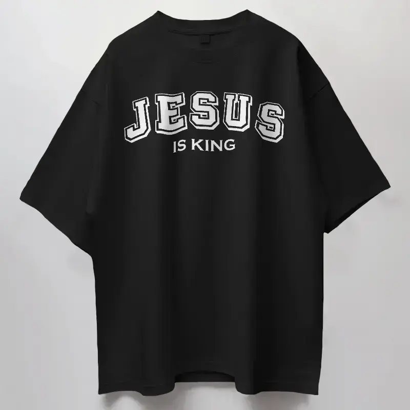 Buy Oversized Premium Cotton with Printed Graphi Jesus Is King