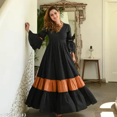 Women's Printed Anarkali Kurti - Long Flared Ethnic Kurta For Party & Casual Wear