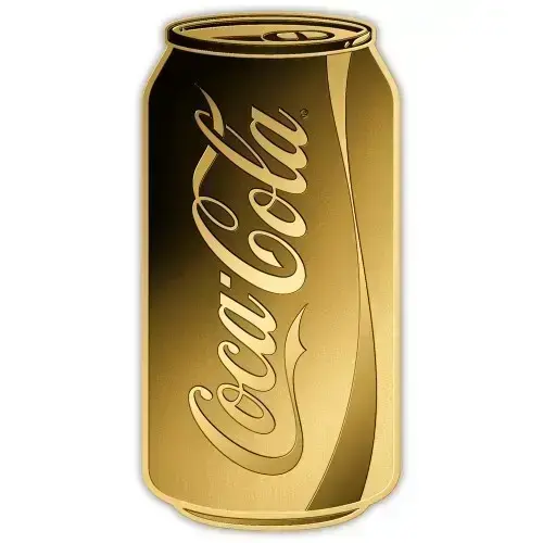コカコーラボトル型金貨　1/1000oz　3000フラン Coca Cola Can 1/1000 Oz Gold Coin 3000 Francs Chad 2023