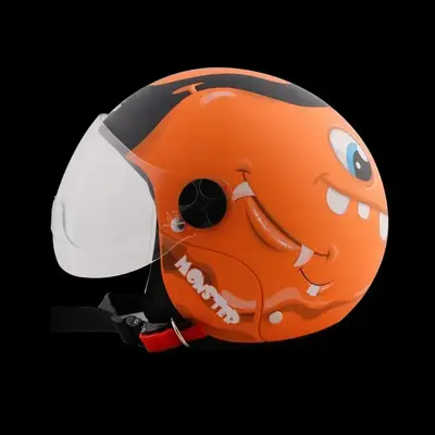 Image Steelbird Skip Toad Open Face ISI Certified Helmet for Kids Fitted with Clear Vi