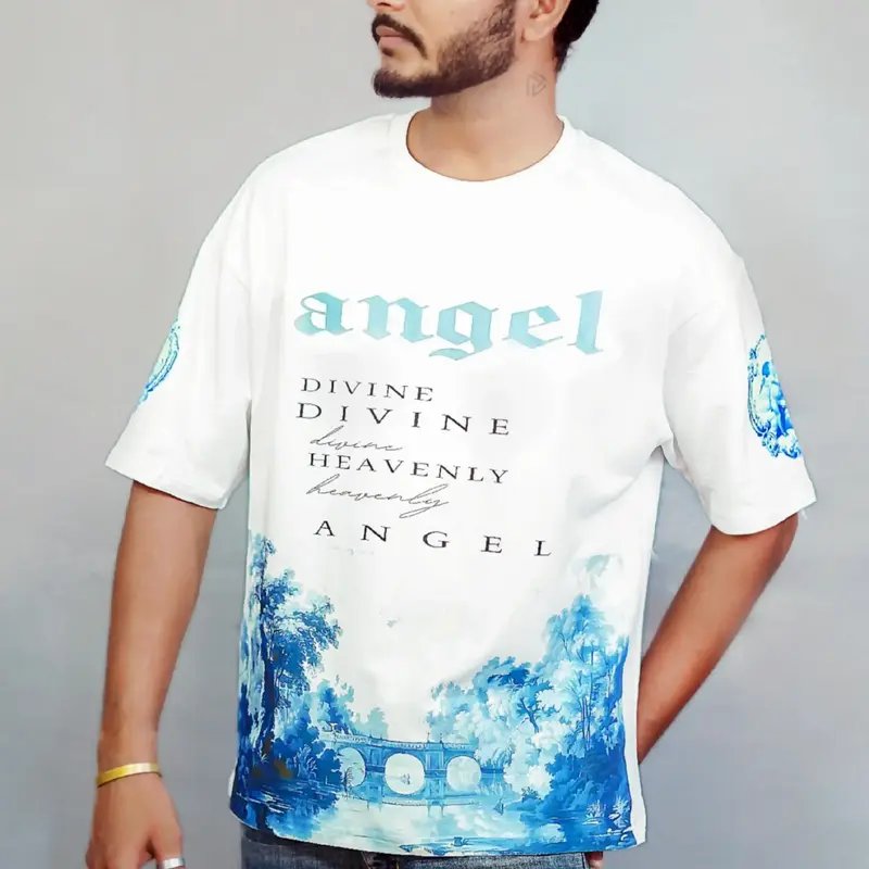 Buy Angel Oversized Tshirt online at best price | ENTHRONIA