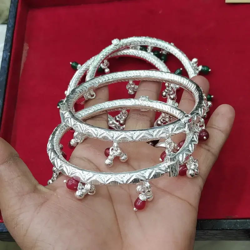 Buy Silver Kada Payal online at best price MKJ jewellery